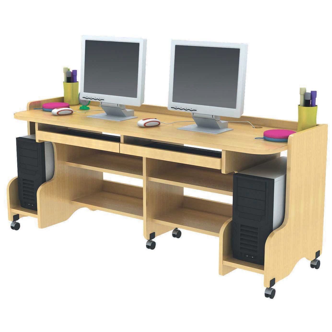 An image of PS Double Computer Desk - Computer Desks for Schools