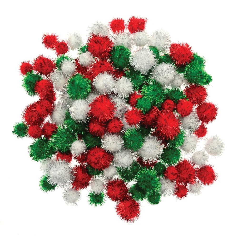 An image of Festive Glitter Pom Poms