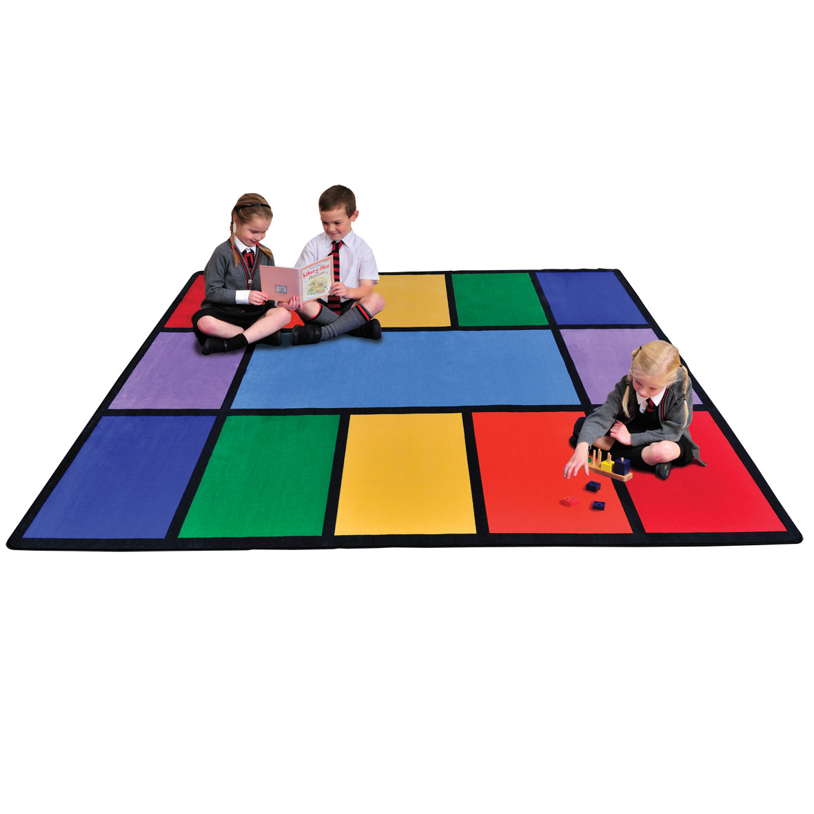 An image of Rainbow Learning Rug - Rectangular