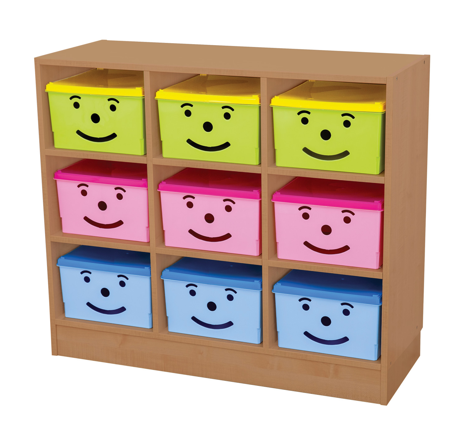 An image of Toddler Happy Storage Units- 9 Bins - Themed Storage