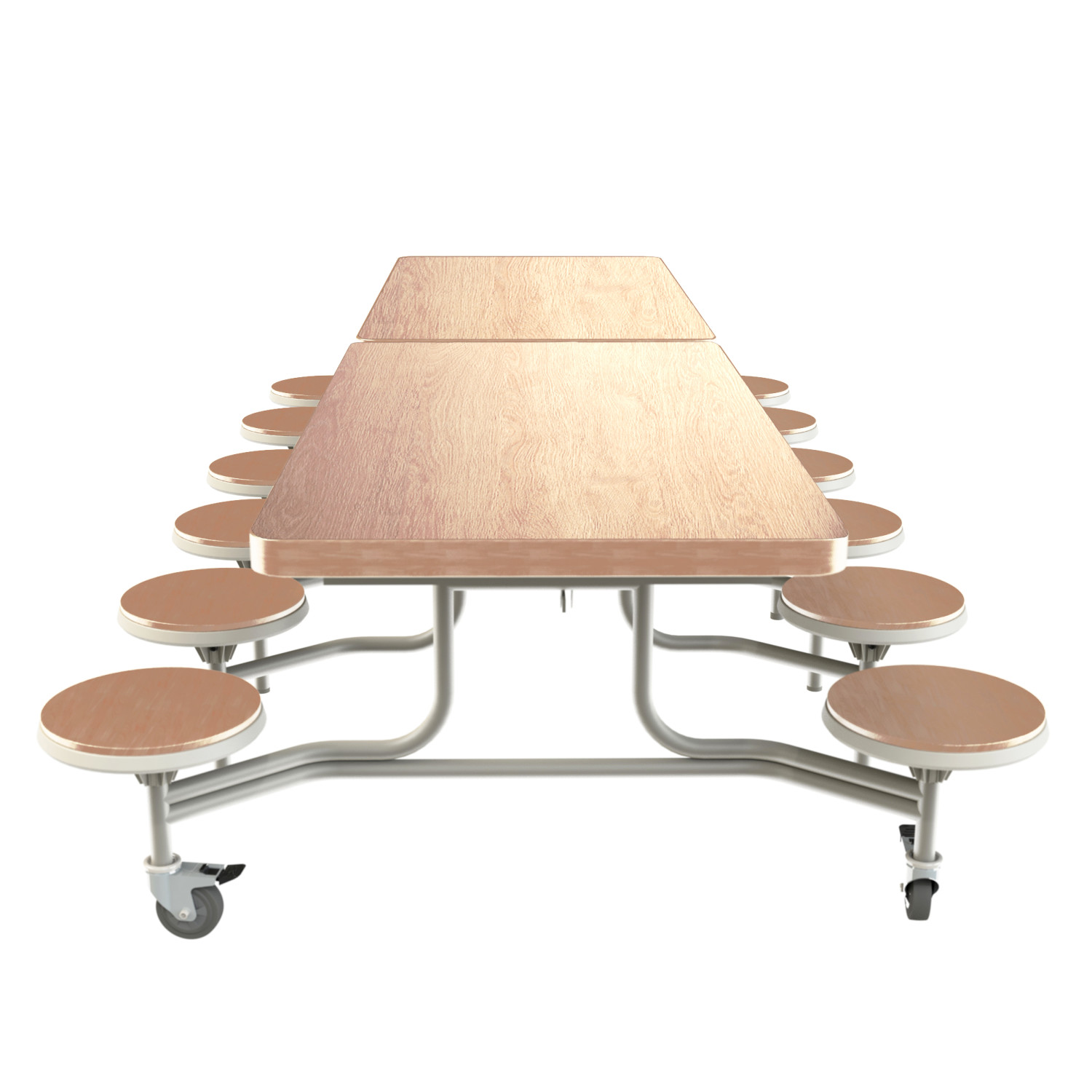 An image of Space 12 Seat Dining Table- Moderno Oak - Folding School Dining Ta...