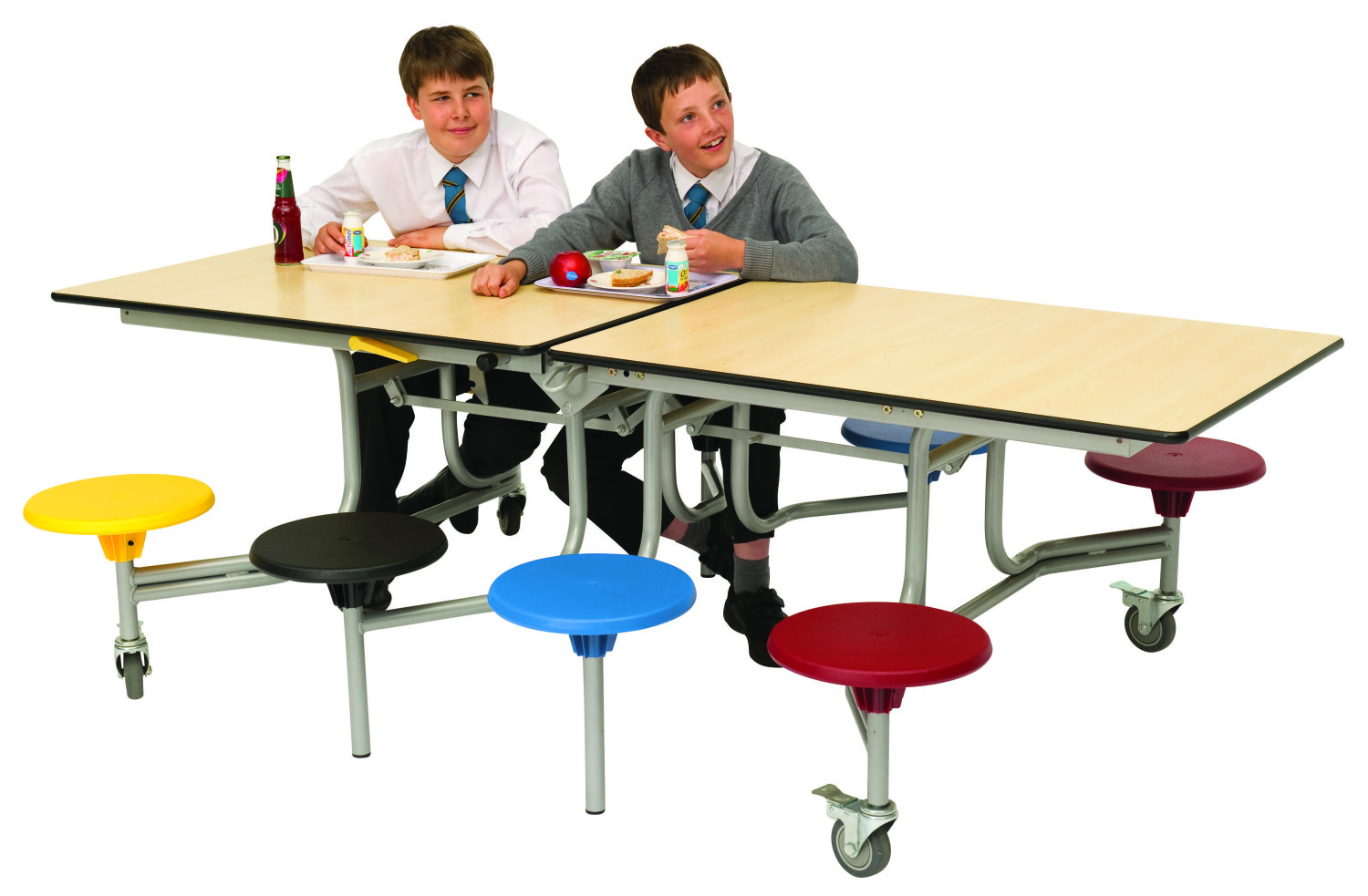 An image of Space Folding Table Seating Unit- 8 Seats - Folding School Dining...