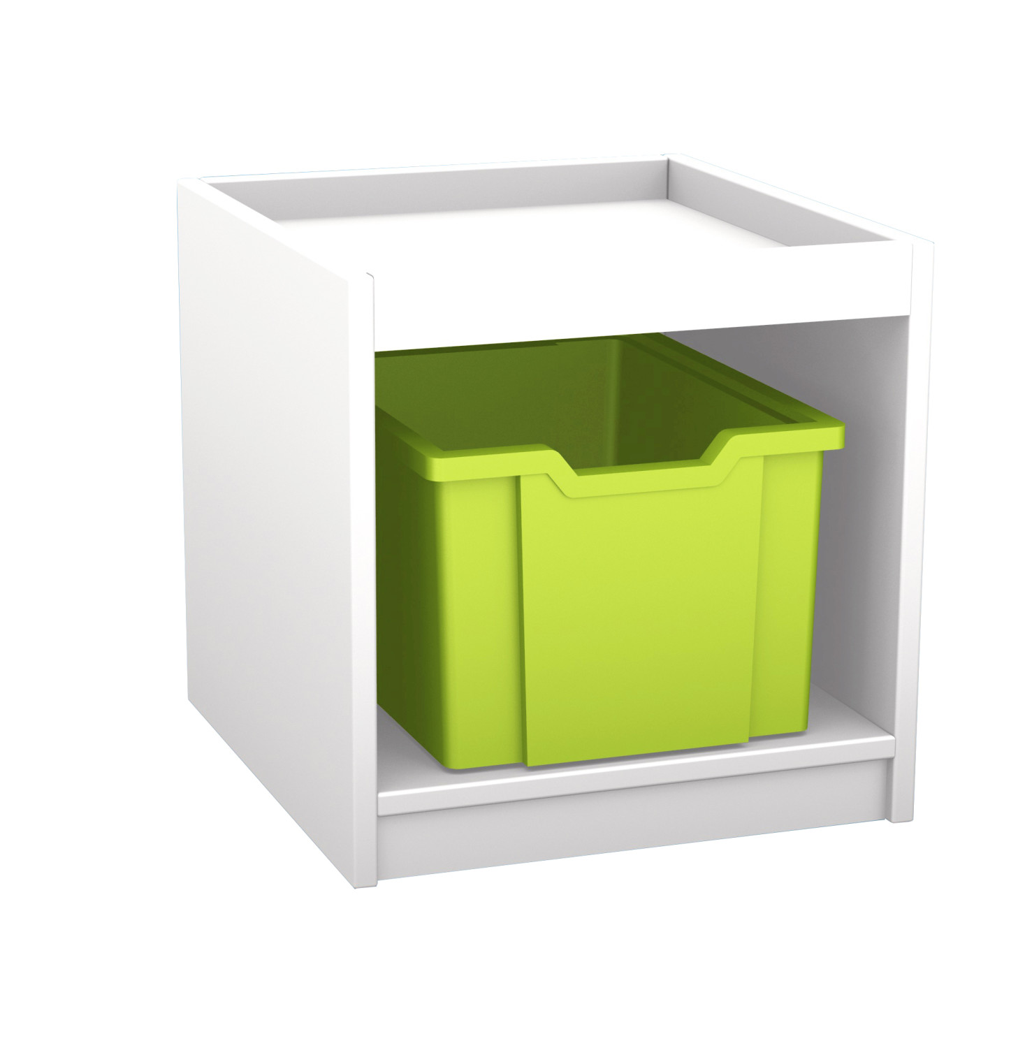 An image of Mexo White and Bright Cube- 1 Drawer - Coloured Storage