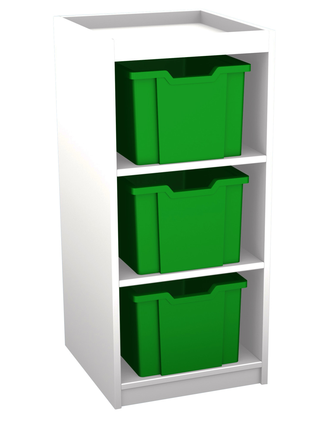 An image of Mexo White and Bright Cube- 3 Drawer - Coloured Storage