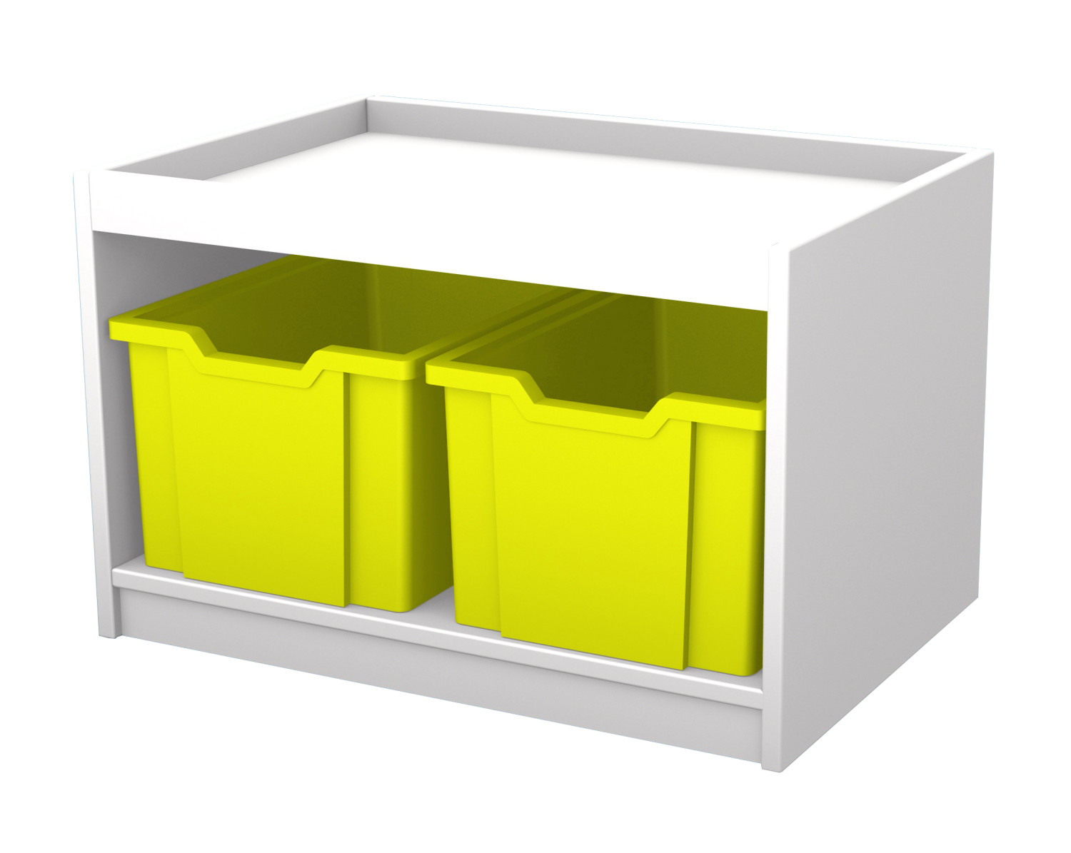 An image of Mexo White and Bright Cube- 2 Drawer - Coloured Storage