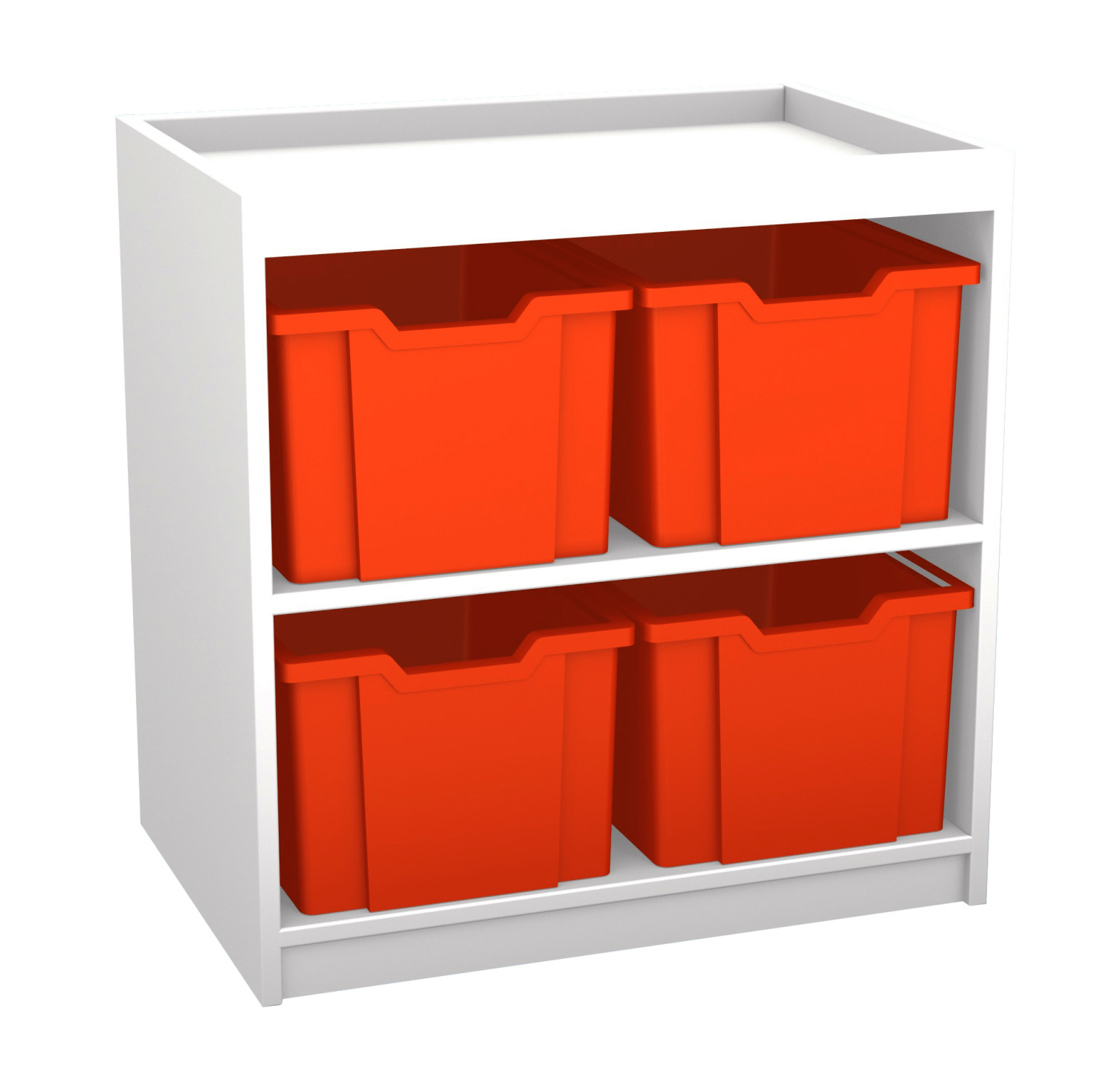 An image of Mexo White and Bright Cube- 4 Drawer - Coloured Storage