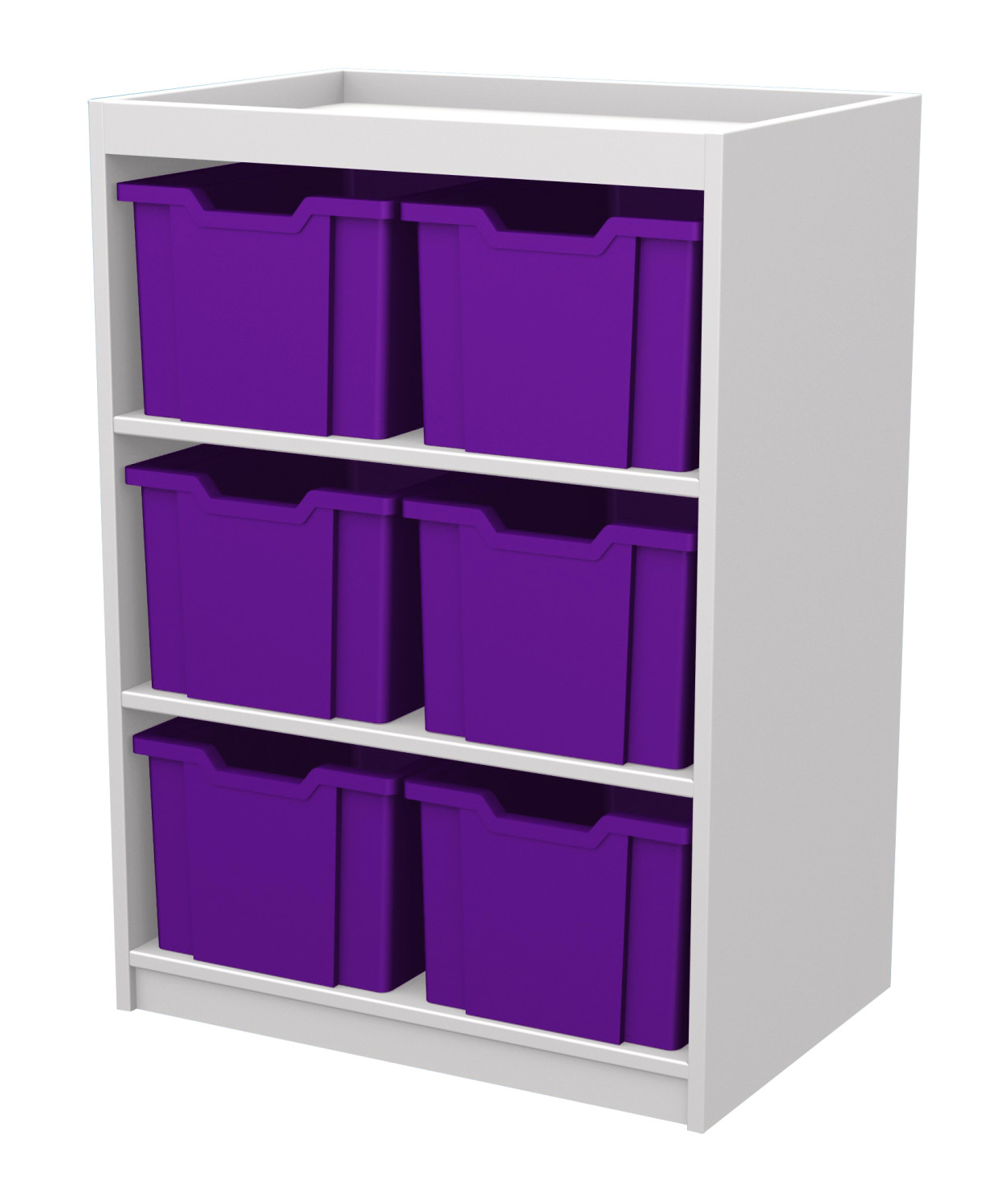 An image of Mexo White and Bright Cube-6 Drawers - Coloured Storage