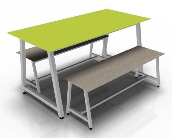 An image of Harper Dining Bench Set 12mm SGL - School Dining Tables