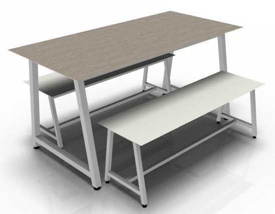 An image of Harper Dining Bench Set 18mm MFC - School Dining Tables