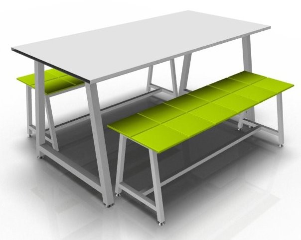 An image of Harper Dining Bench Set 18mm MFC Upholstered - School Dining Table...