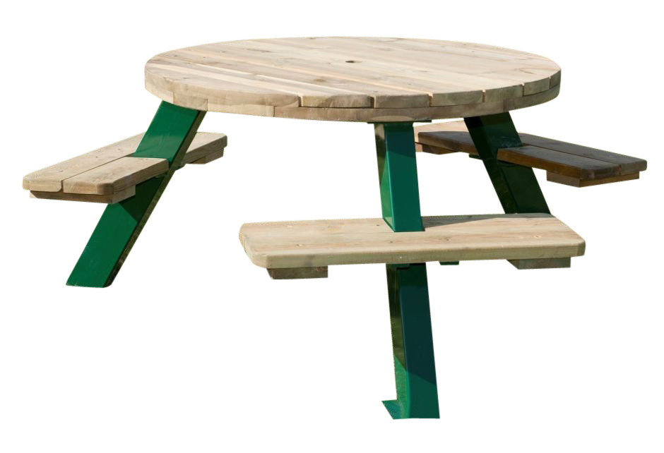 An image of Maxxi Six Seater Round Picnic Table - Outdoor Furniture