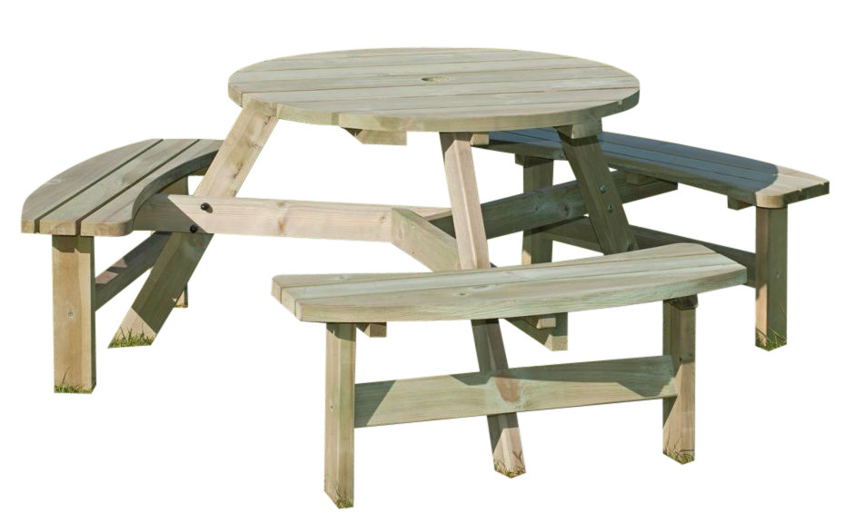 An image of Dexter 6 Seater Outdoor Picnic Table - Outdoor Tables and Benches