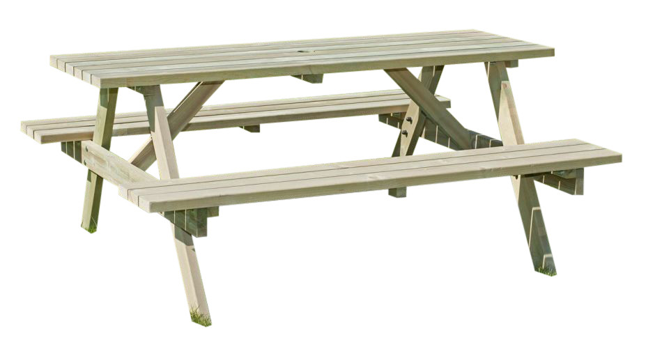 An image of Epton 6 Seater Outdoor Picnic Table - Outdoor Furniture