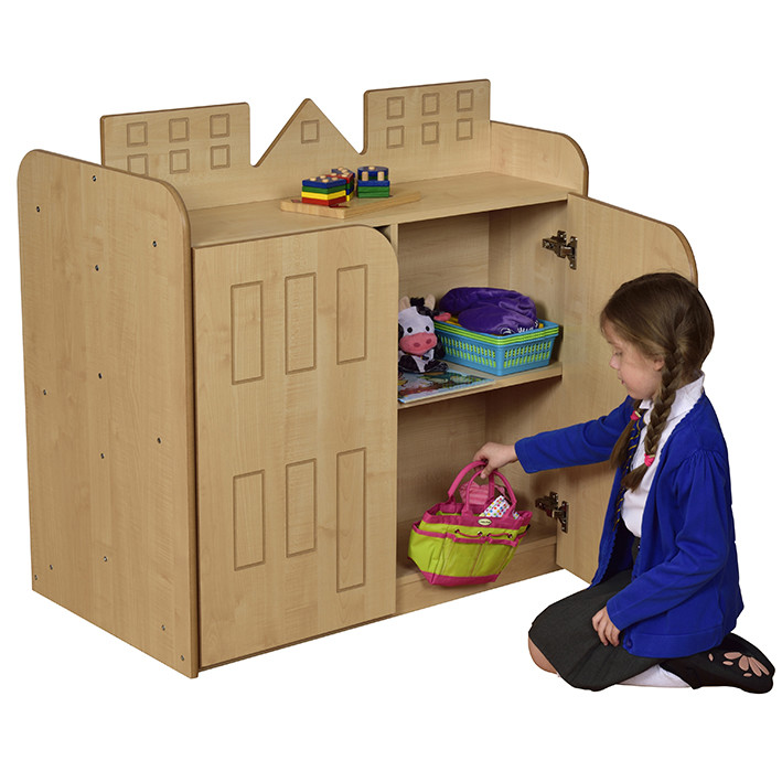 An image of Celo Maple Cityscape Bookcase/Playhouse - Novelty Book Storage