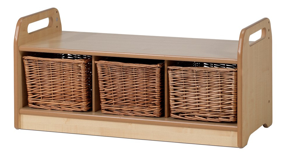 An image of Kidre Low Level Storage Bench - Wood and Coloured Storage