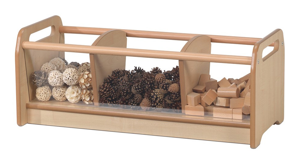 An image of Kidre Clear View Low Browser - Wood and Coloured Storage