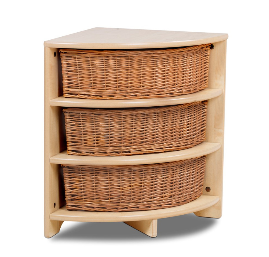 An image of Kidre Quad Corner Unit - Wood and Coloured Storage