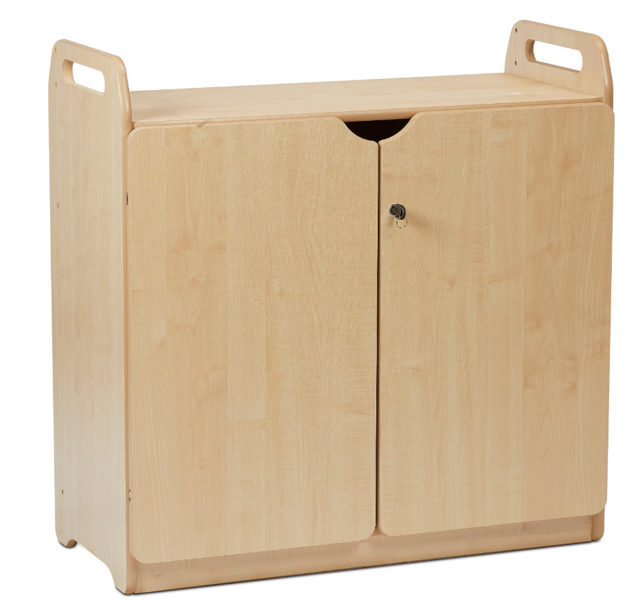 An image of Kidre Storage Cupboard - Wood and Coloured Storage