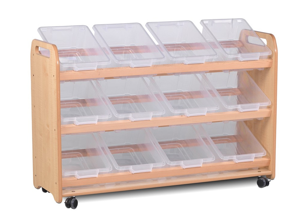 An image of Kidre Tilt Tote Storage (800 x 1190mm) - Wood and Coloured Storage