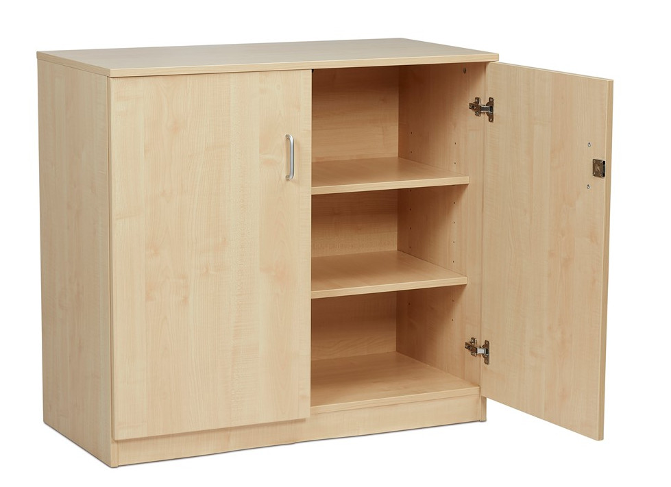 An image of Kidre Lockable Storage Cupboard - Wood and Coloured Storage