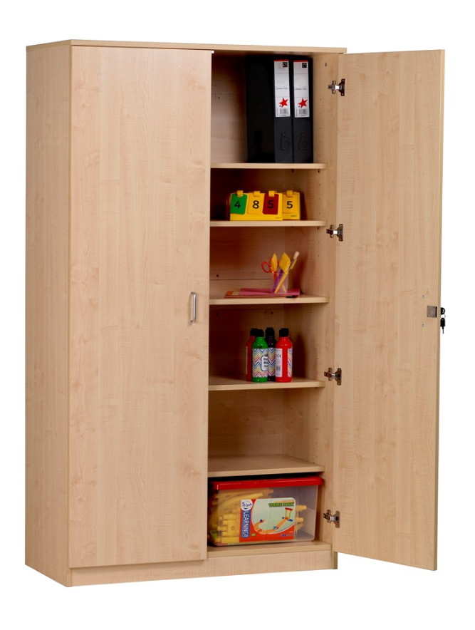 An image of Kidre Tall Storage Cupboard - Wood and Coloured Storage