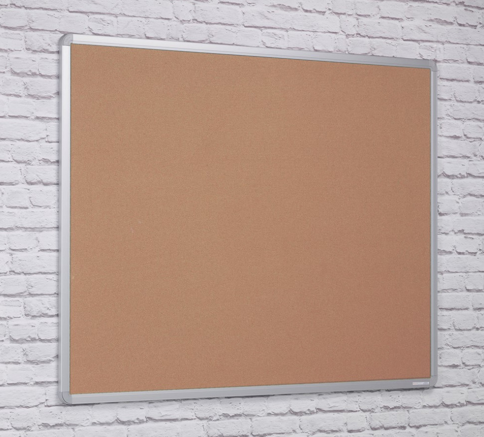 An image of Kidre Aluminium Framed Felt Fabric Noticeboard - Fire Retardant No...