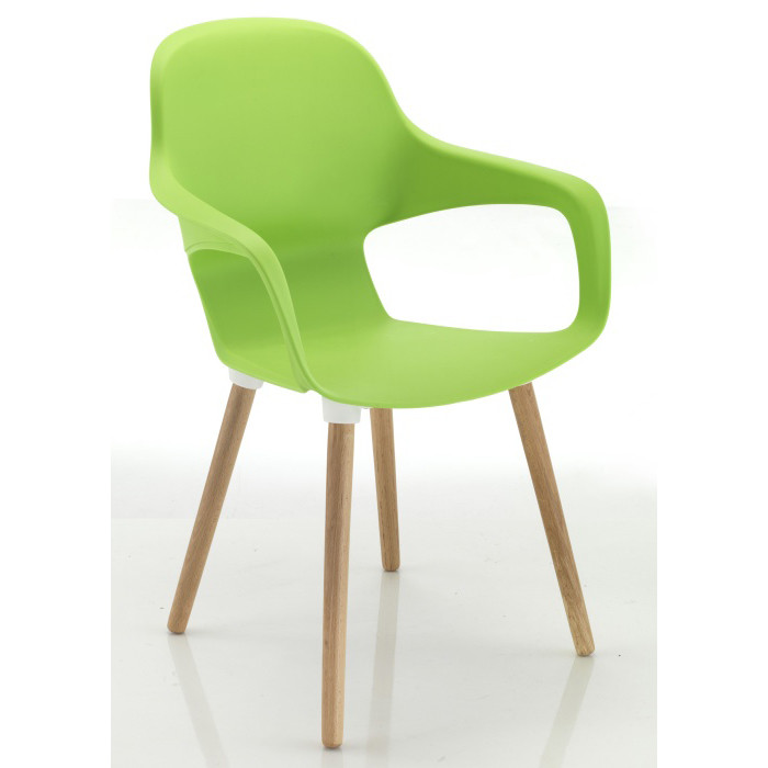 An image of Lido Wooden Leg Poly Chair - Plastic Chairs for Schools