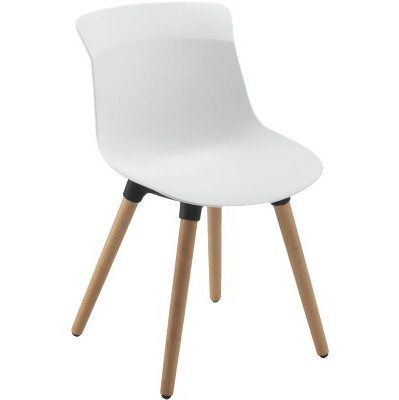 An image of Mayberry Wooden Leg Poly Chair - Plastic Chairs for Schools