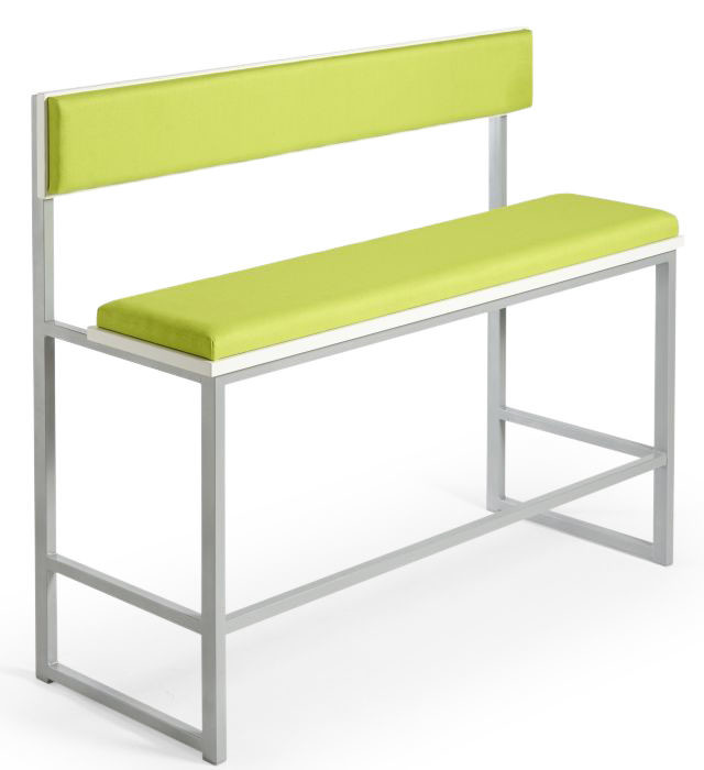 An image of Hermes Bar Height Upholstered Bench with Back - School Lunch Bench...