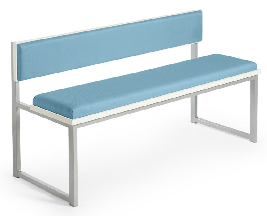 An image of Hermes Dining Height Upholstered Bench with Back - School Lunch Be...