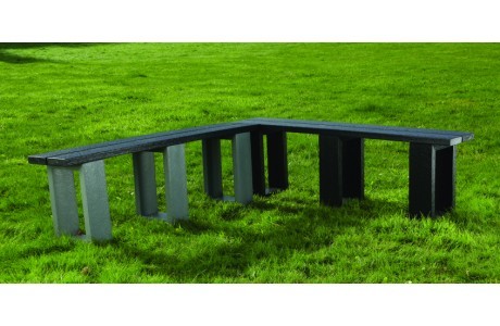 An image of Posit Recycled Plastic Easy Clean Modular L-Shaped Sturdy Bench -...