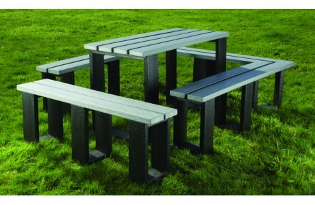 An image of Posit Recycled Plastic Easy Clean Modular Table, U Seat and Sturdy...