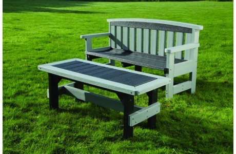 An image of Posit Recycled Plastic Easy Clean Traditional Bench & Coffee T...