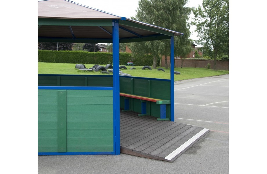 An image of Posit Recycled Plastic Easy Clean Classroom Ramp - Outdoor Furnitu...