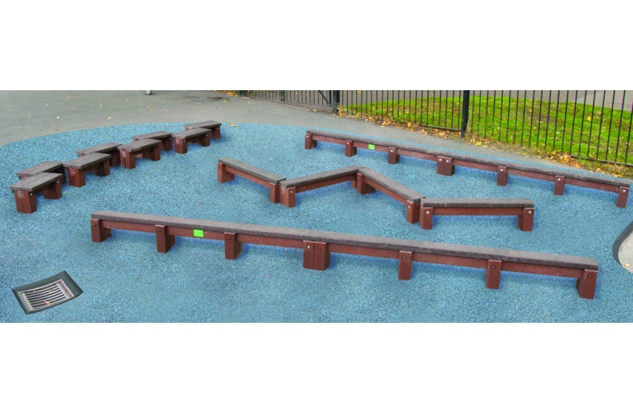 An image of Posit Recycled Plastic Easy Clean Balance Beams - Outdoor Furnitur...