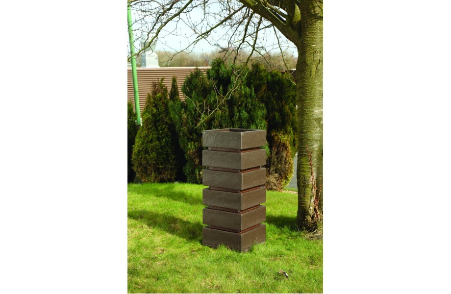 An image of Posit Recycled Plastic Easy Clean Diplomat Tall Planter - Outdoor...