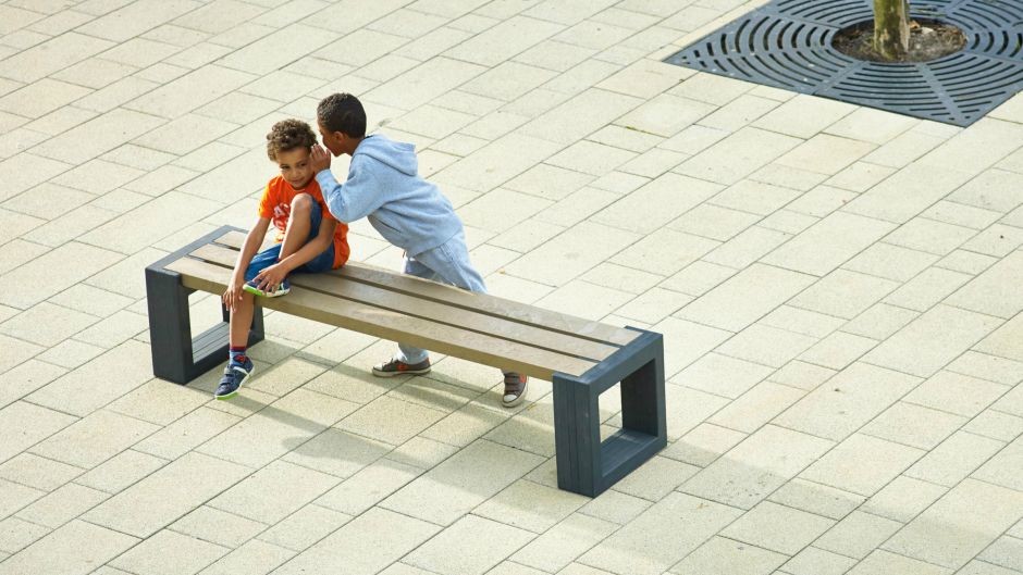 An image of Posit Recycled Plastic Easy Clean Backless Bench - Outdoor Furnitu...