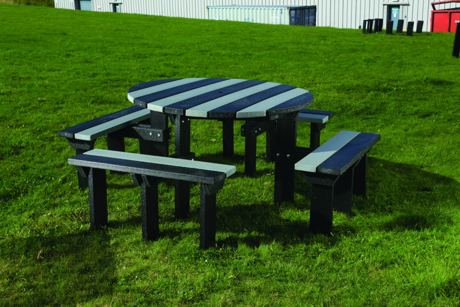 An image of Posit Recycled Plastic Easy Clean Junior Olympic Picnic Bench - Ou...