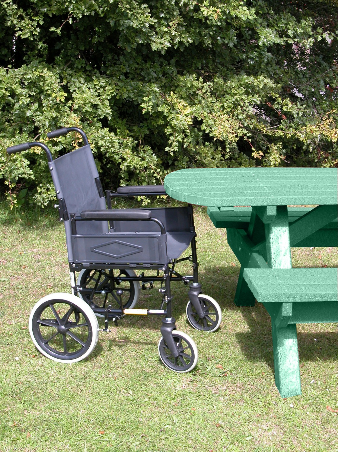 An image of Posit Recycled Plastic Easy Clean Junior Picnic Bench with Extende...