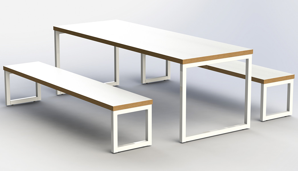 An image of Axis Loop Frame Bench Dining Set - School Dining Tables