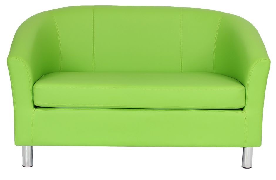 An image of Protium Coloured Faux Leather Sofa (with chrome feet) - Sofas