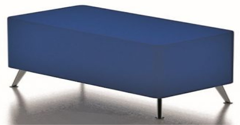 An image of Bondo Two Seater Bench with Chrome Legs - Shaped Low Stools