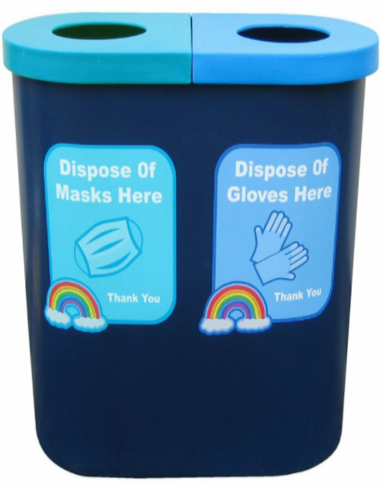 An image of Ejecto Twin PPE Disposal Bin - Adapted Covid-19 Classroom