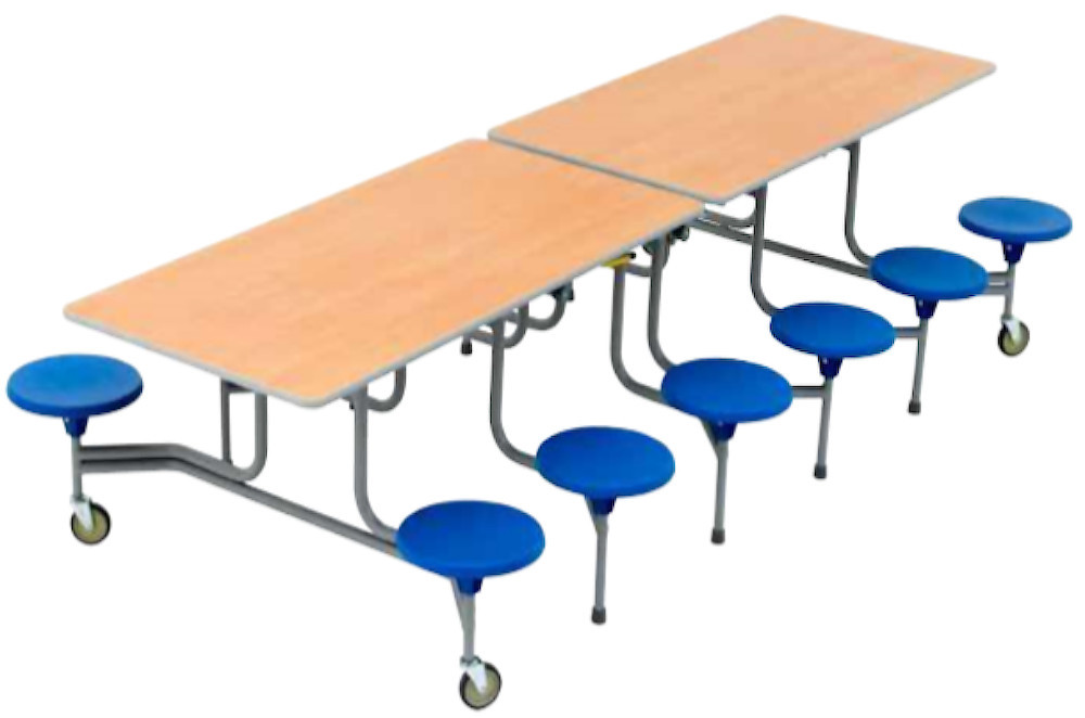 An image of Simplo 12 Person Dining Seat Unit - School Dining Tables