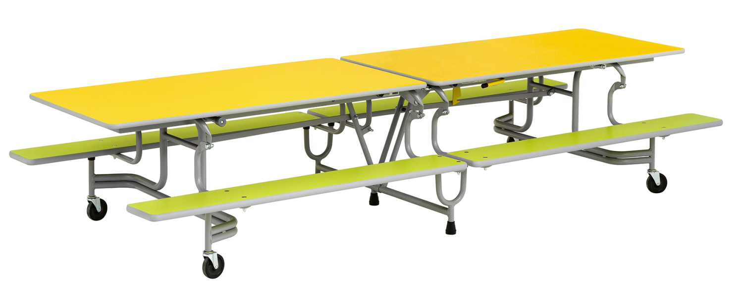 An image of Simplo 8ft Mobile Folding Bench Table - School Dining Tables