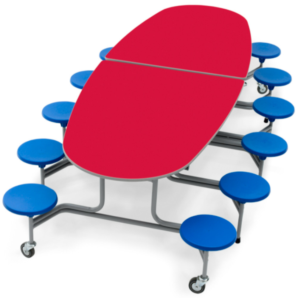 An image of Simplo Communication 12 Stool Table Seating Unit - School Dining T...