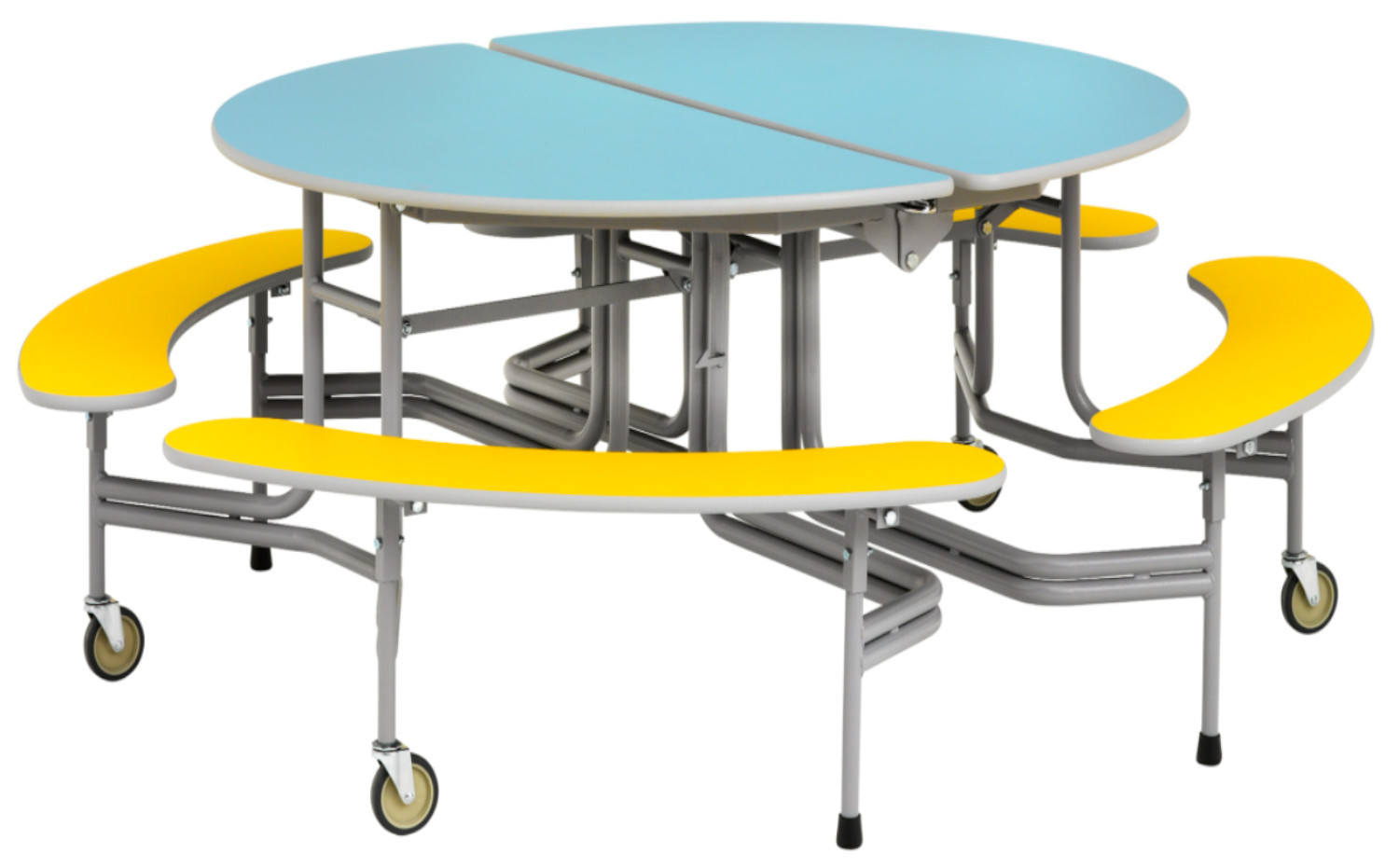 An image of Simplo Oval Graduate Table Seating Unit with Benches - School Dini...