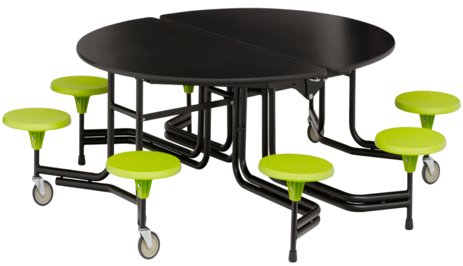 An image of Simplo Oval Graduate Table Seating Unit with Stools - School Dinin...