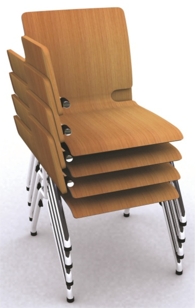 An image of Flaxo Plywood Chair with Writing Tablet - Plastic Chairs for Schoo...