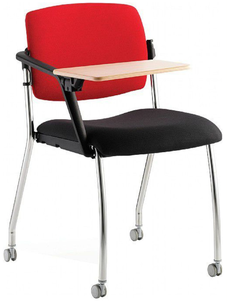 An image of Calina Mobile Conference Chair with Writing Tablet - Plastic Chair...